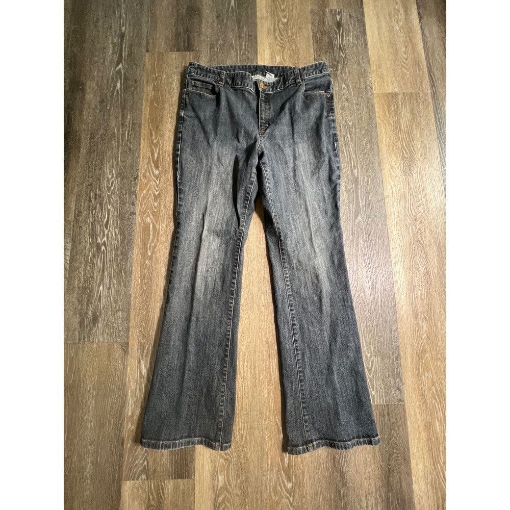 Jeanology‎ Collection Bootcut Jeans Womens 14 Dark Blue Stretch Denim V0455